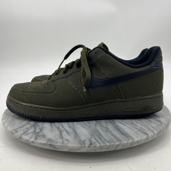 Nike Mens 11 Air Force One Dark Loden Black Low Sneaker Athletic Shoe 488298-312 - Picture 4 of 11